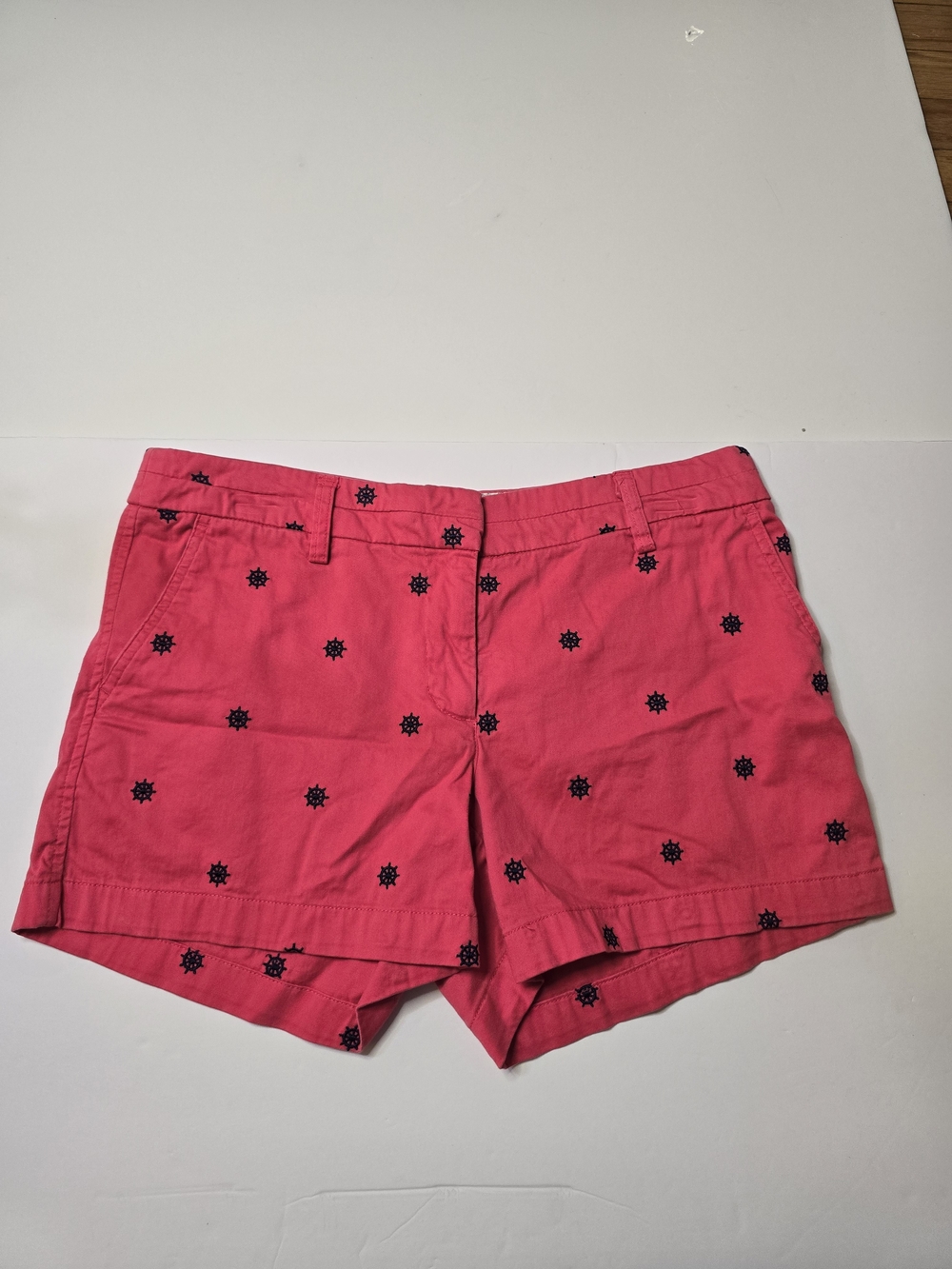 Pink Embroidered Cotton Shorts